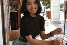 a dimensional black long bob is a catchy and stylish idea for anyone who loves low-maintenance and effortlessly chic hairstyles