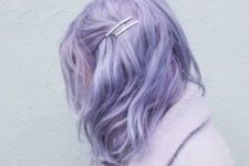 a lovely purple bob hairstyle