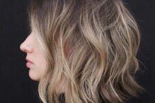 a wavy and soft bronde bob with a darker root is a lovely idea, give it more volume and rock