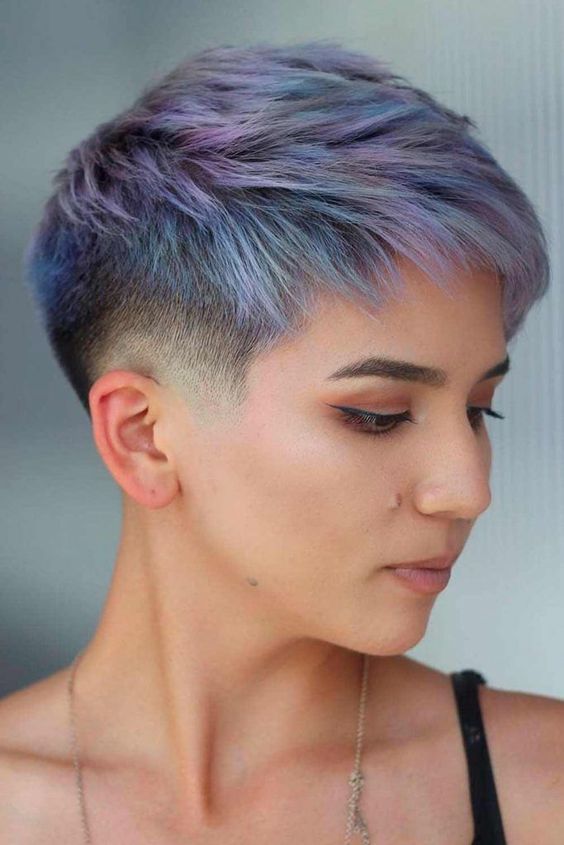a catchy pastel pixie in pink and blue plus some lilac, with an undercut is a catchy idea with a soft palette