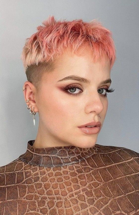 a pink pixie with an undercut and longer hair on top is a lovely and bold idea, it will bring an edge to your look