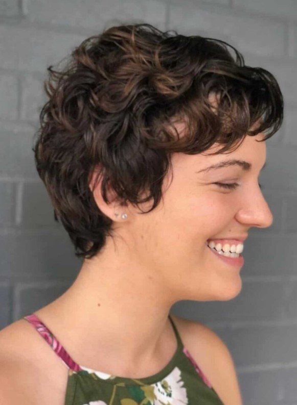 a wavy pixie with softness around the ears is a lovely option for fine hair, add volume and root boost