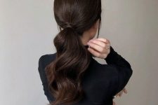 a lovely brown low ponytail