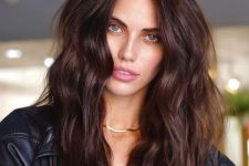 long and voluminous chocolate brown hair with waves is a cool idea, it looks verychic and very bold