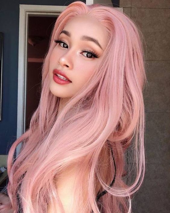 long pink hair with a lot of volume looks adorable, it will instantly raise your level of cuteness