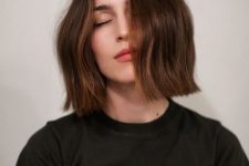 a beautiful long chestnut bob with waves is a catchy and lovely idea, and slight balayage adds dimension to the look