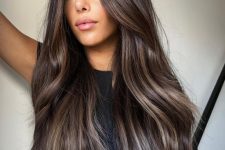 a lovely long hairstyle with caramel balayage