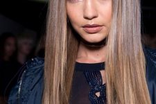 long light brown hair with a shiny finish is a chic and stylish idea to rock, it looks lovely and chic