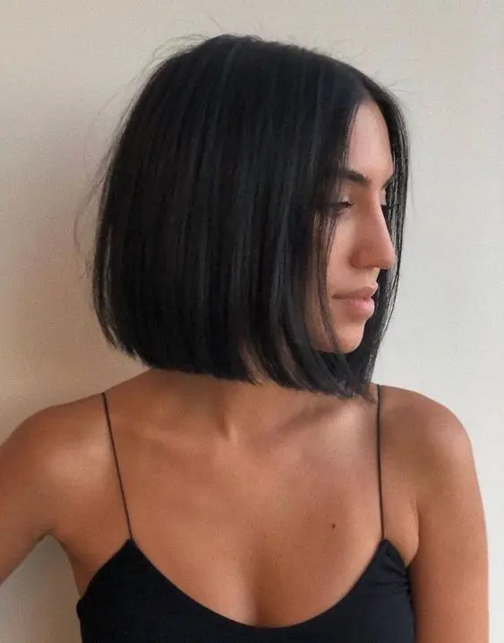 a perfect black blunt bob with some volume is a timeless idea that will never go out of style