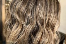 21 a stylish textural bronde choppy bob with waves and a darker root is a cool and fresh solution to try, it looks cool