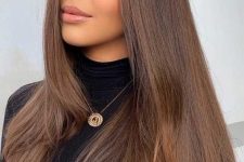 37 fab extra long chestnut hair, straight and with a lot of volume, is a lovely solution to rock