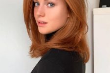 49 beautiful medium-length ginger hair with a lot of volume is a timeless idea that looks amazing