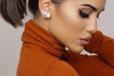 a low ponytail with twists is a super chic and catchy hairstyle idea to try on short hair