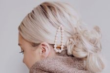 a pearl hair barrette is a nice idea that is on right now, every fashionista is trying that