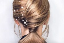a cute low ponytail holiday hairstyle