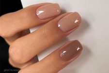 06 mismatching short square nails in fall colors from blush to deep brown are amazing for the fall