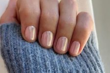 17 lovely chrome blush super short nails will be very comfortable for wearing, whatever you are planning to do and wherever you are going