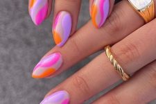 24 a colorful swirl stiletto manicure is a gorgeous solution for a bright spring or summer look