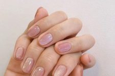 43 a lovely and chic blush velvet manicure is a lovely idea for any occasion, with a catchy touch to your look
