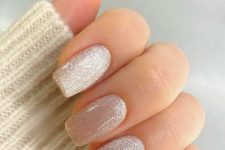 48 pearl velvet nails are a beautiful and chic idea for adding a girlish touch to the look, they look shiny and stylish