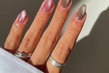 50 a lovely taupe and pink velvet manicure is a veyr eye-catchy solution if you can’t choose a color