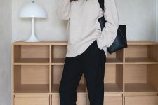a cozy minimalist outfit