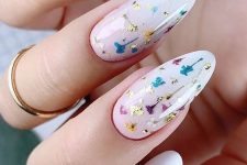 cute ombre nails with colorful accents