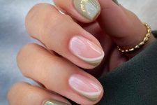 beautiful sage green square nails with curves and solid sage green nails are amazing for spring and fall