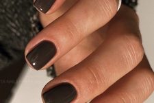 cold and dark brown nails are a fresh alternative to black ones, they look chic, stylish and this deep shade is a great solution