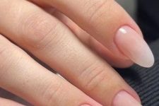long almond-shaped nails done as an ombre version of French manicure are adorable for any occasion