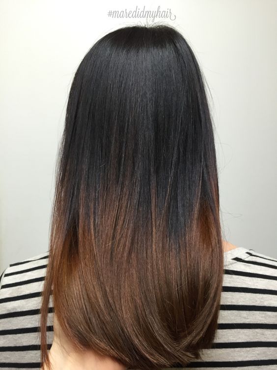 long black hair with copper ombre is a fantastic idea and a great way to show off your locks