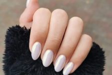 white donut glaze almond-shaped nails are a great solution for lots of cases, they look modern and elegant