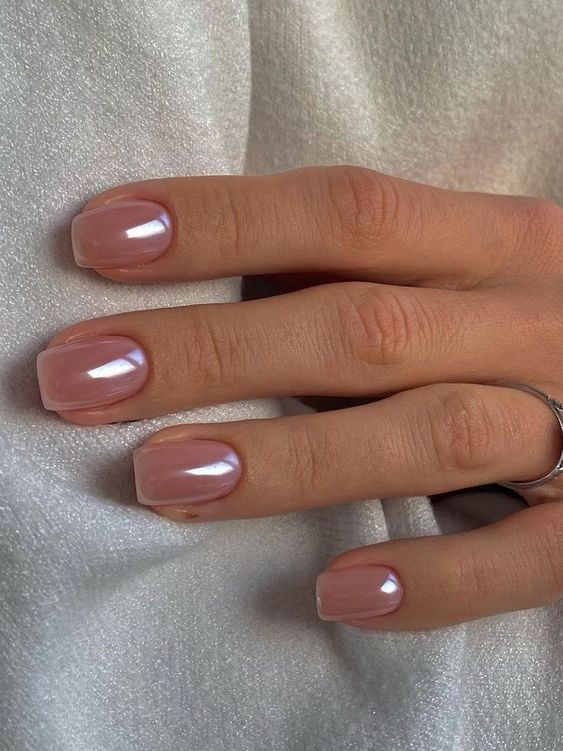 chromatic nude nails are a super trendy alternative to usual nude, glazed donut nails are on top