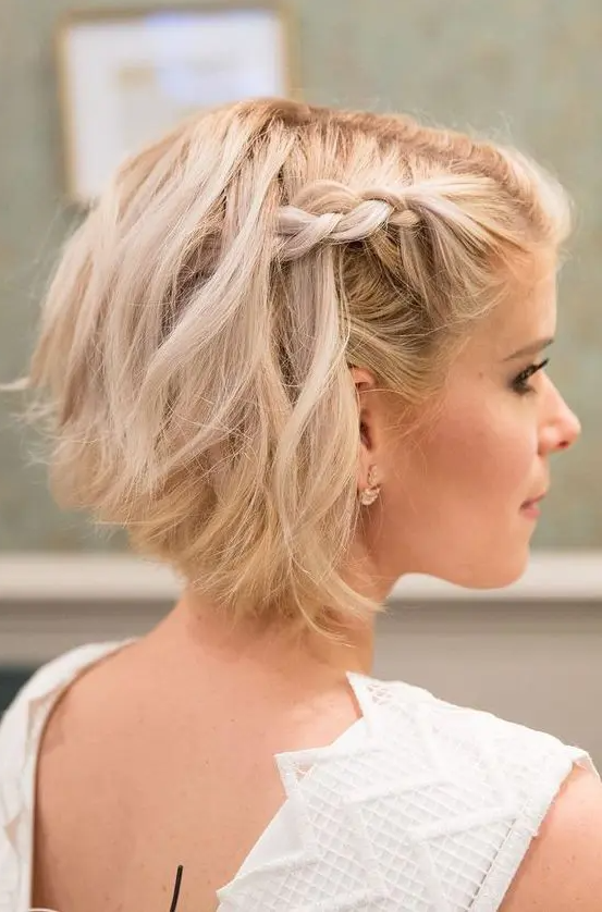 a bob with waves and a braided halo plus volume is a cool idea for a party, it may be worn by anyone