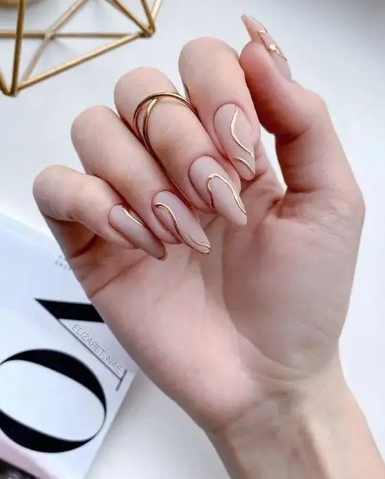 a lovely nude nails idea