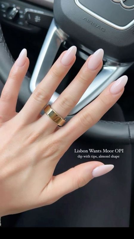 beautiful long almond milky nails are a chic and catchy idea to look Old Money or Quiet Luxury-like