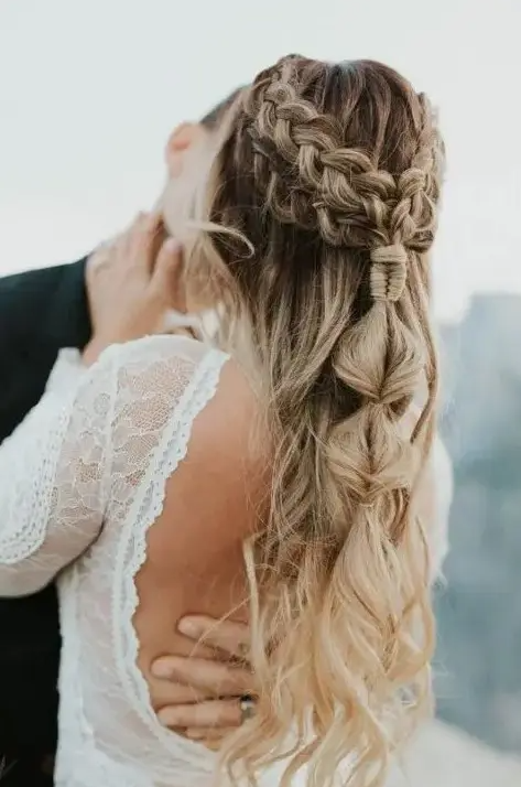 a gorgeous wedding hairstyle with a bubble ponytail