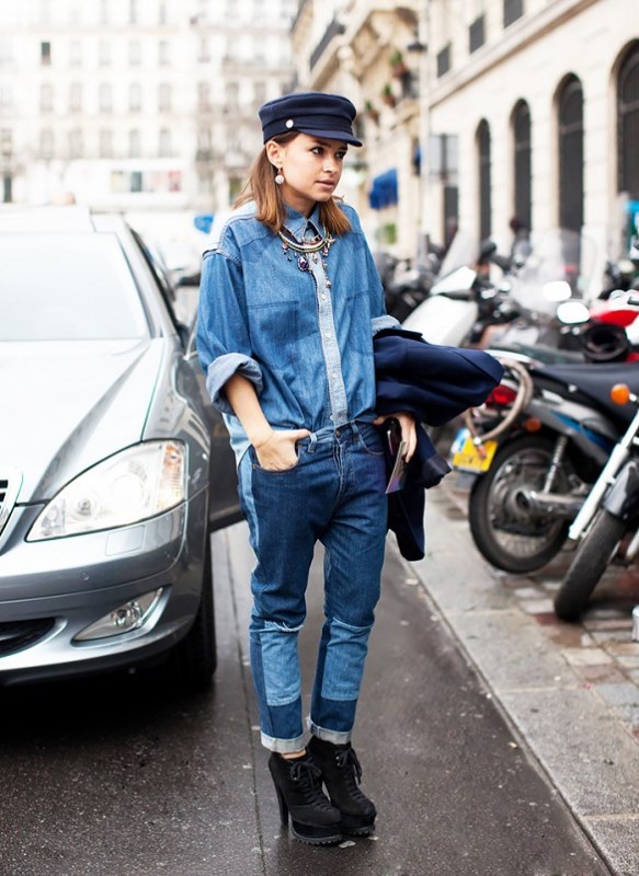 Trendy outfits with patchwork denim to recreate  1