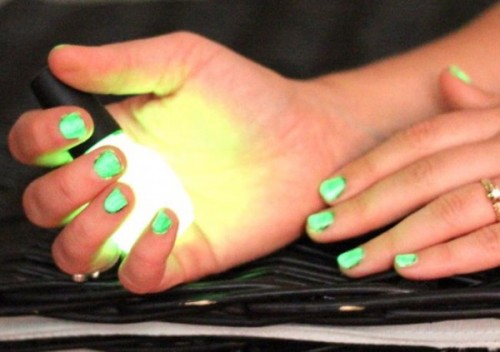 neon green nails always look special at Halloween and will bring a touch of bold color