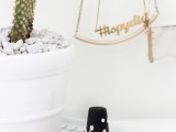 Black And White DIY Triangle Clay Necklace Hooks
