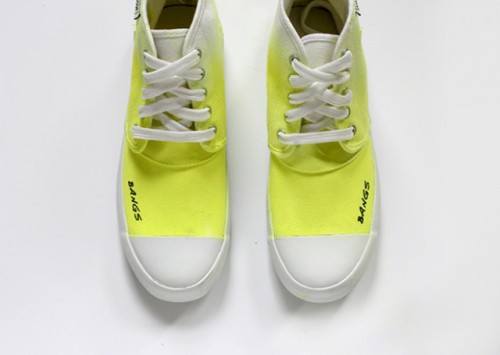 Bright DIY Dyed Neon Sneakers