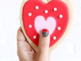 Bright DIY Valentine’s Day Stripes And Hearts Nail Art2