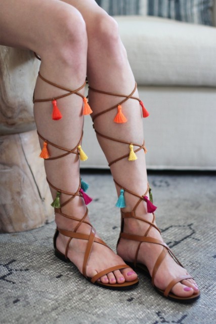 Charming DIY Tassel Greek Sandals