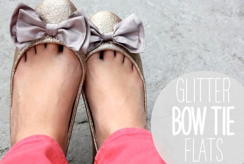 Chic DIY Glitter Bow-Tie Flats