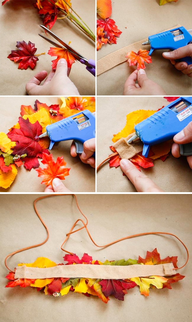 Picture Of Cool Autumn Idea of DIY Fall Leaf Crown 4