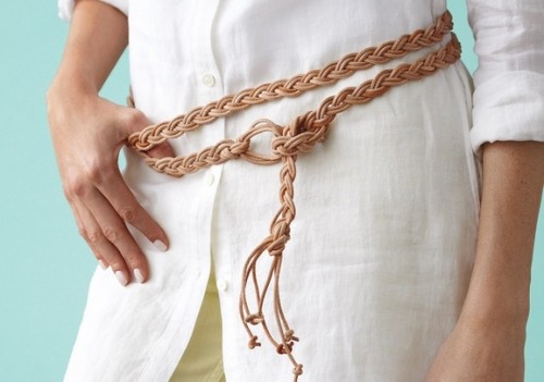 DIY Classical Braided Leather Lace Belt