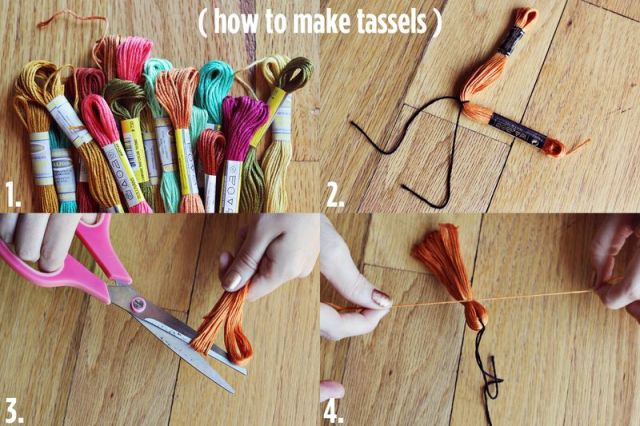 DIY Colorful Tassel Scarf 2