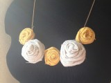 DIY Fabric Rolled Flower Necklace13