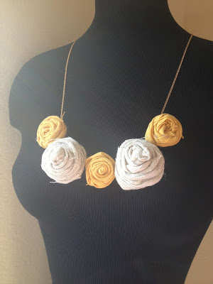 DIY Fabric Rolled Flower Necklace