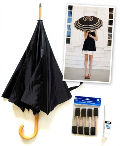 DIY Fashionable Striped Umbrella